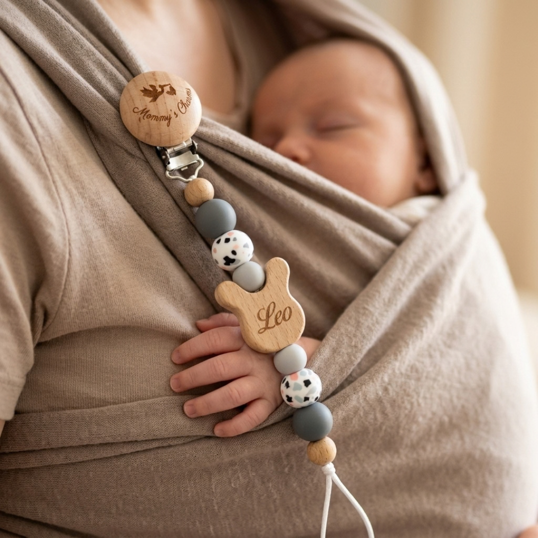Personalized Pacifier Clip – Bunny Design