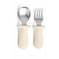 Silicone Baby Fork & Spoon Set – Vanilla