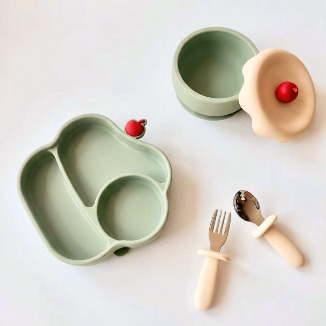 Silicone Baby Fork & Spoon Set – Vanilla