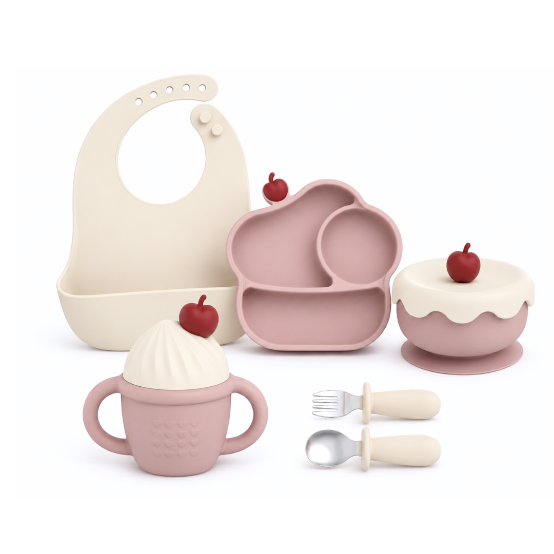 Ice Cream Silicone Baby Feeding Set – 6-Piece Mealtime Set