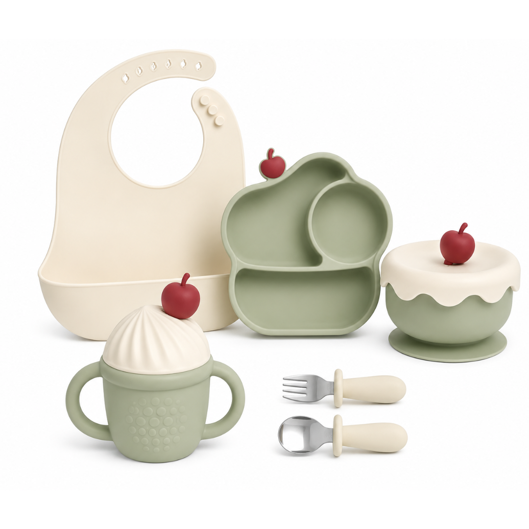 Ice Cream Silicone Baby Feeding Set – 6-Piece Mealtime Set