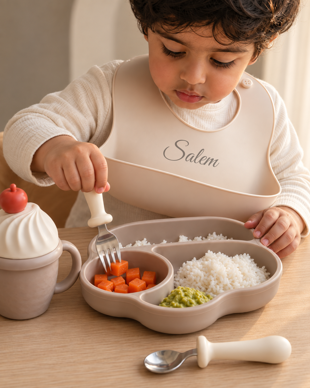 Ice Cream Silicone Baby Feeding Set – 6-Piece Mealtime Set