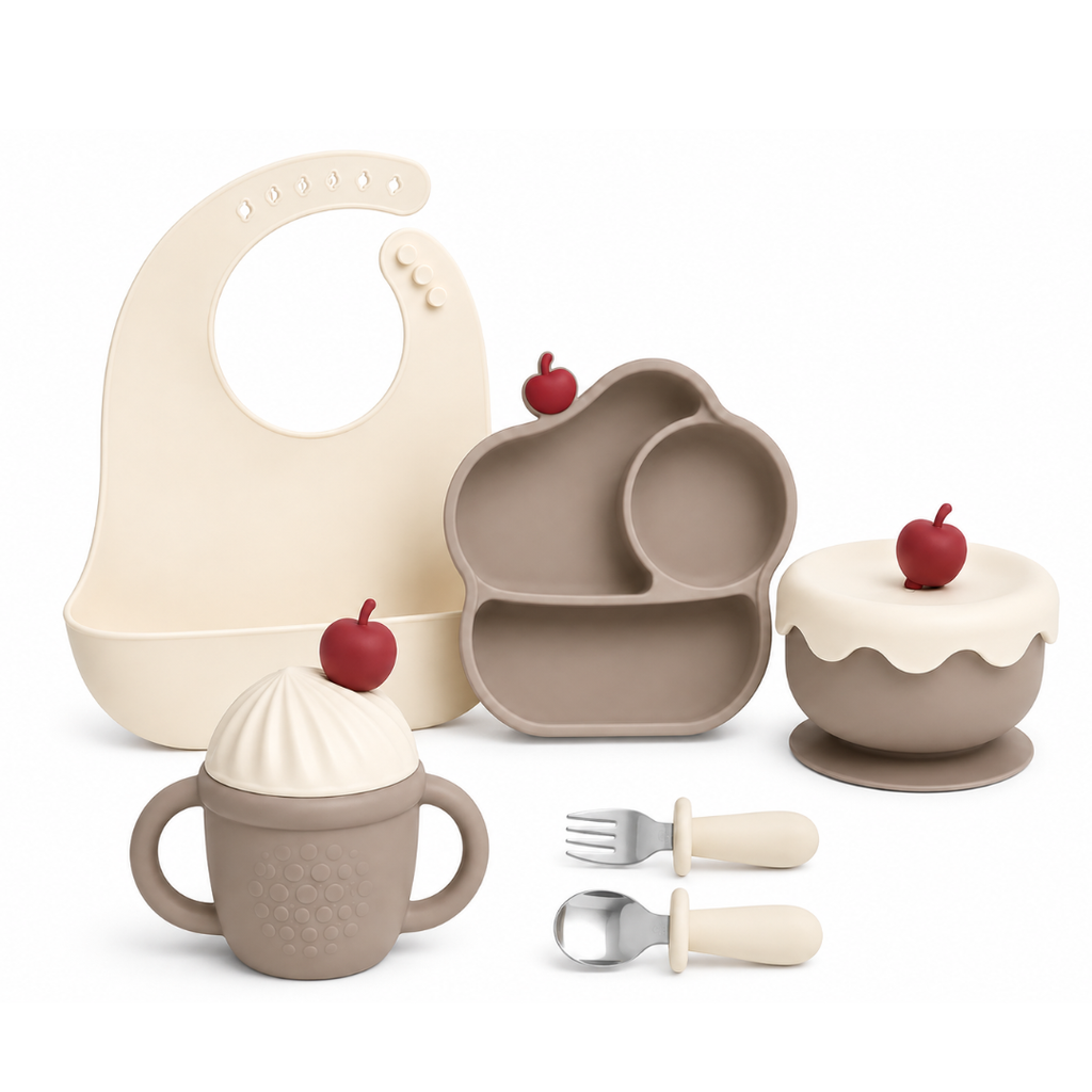 Ice Cream Silicone Baby Feeding Set – 6-Piece Mealtime Set
