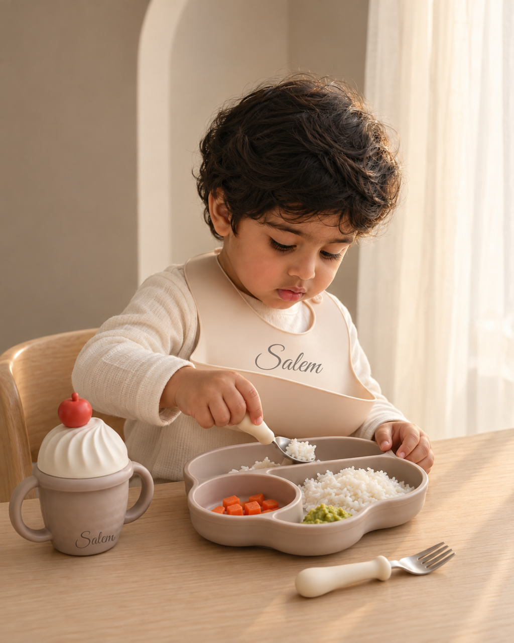 Ice Cream Silicone Baby Feeding Set – 6-Piece Mealtime Set