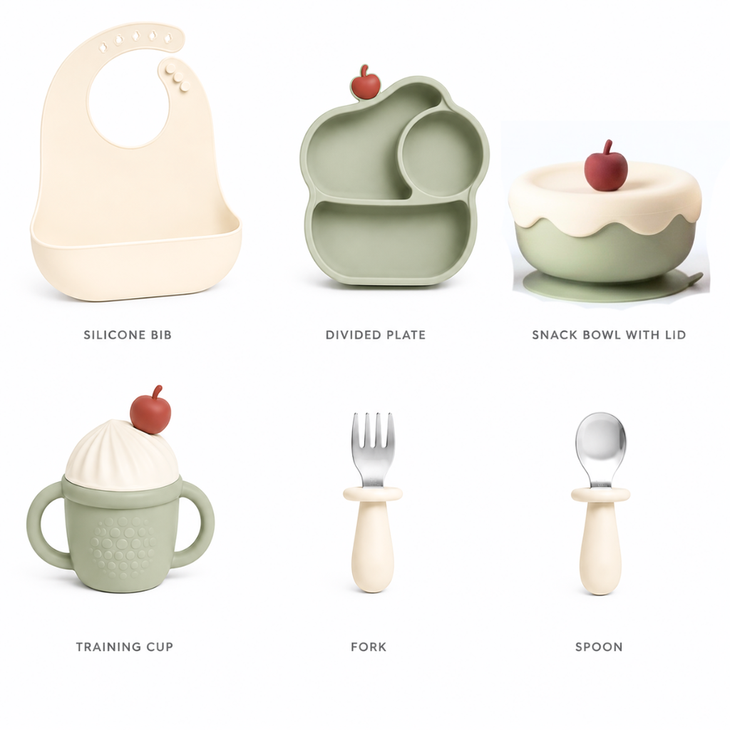 Ice Cream Silicone Baby Feeding Set – 6-Piece Mealtime Set