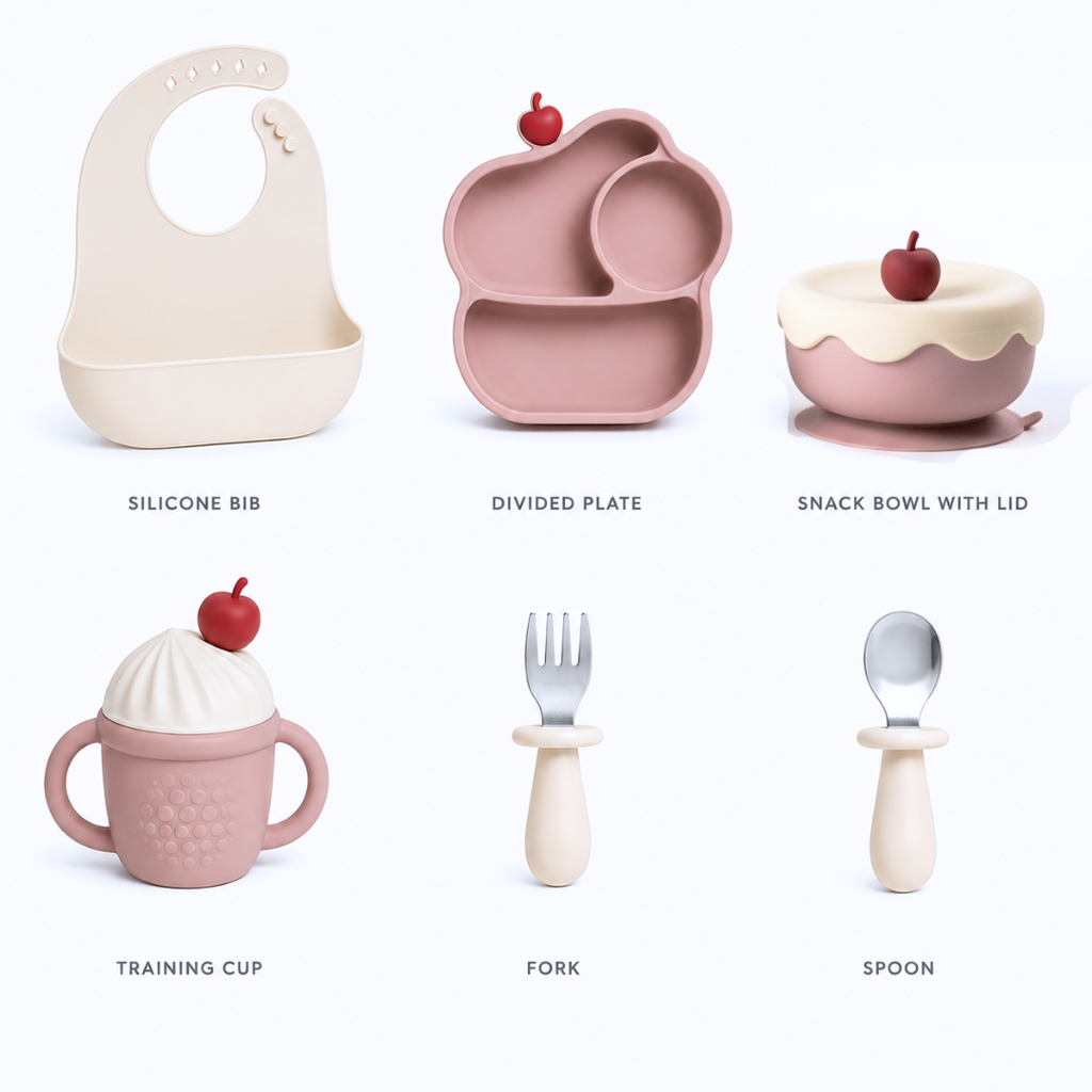 Ice Cream Silicone Baby Feeding Set – 6-Piece Mealtime Set