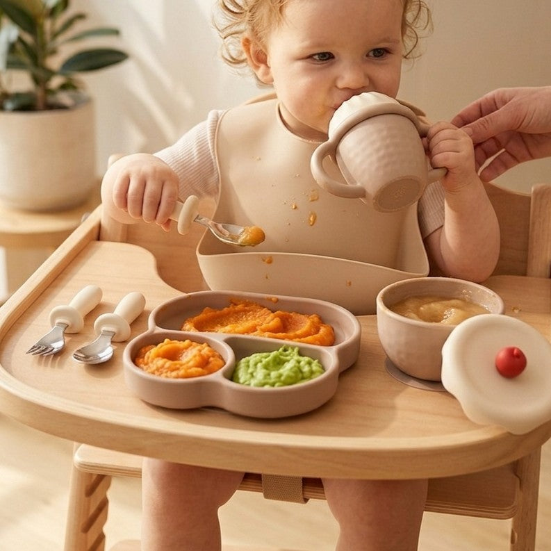 Ice Cream Silicone Baby Feeding Set – 6-Piece Mealtime Set