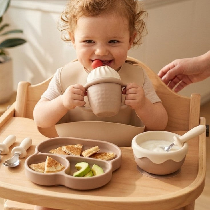 Ice Cream Silicone Baby Feeding Set – 6-Piece Mealtime Set
