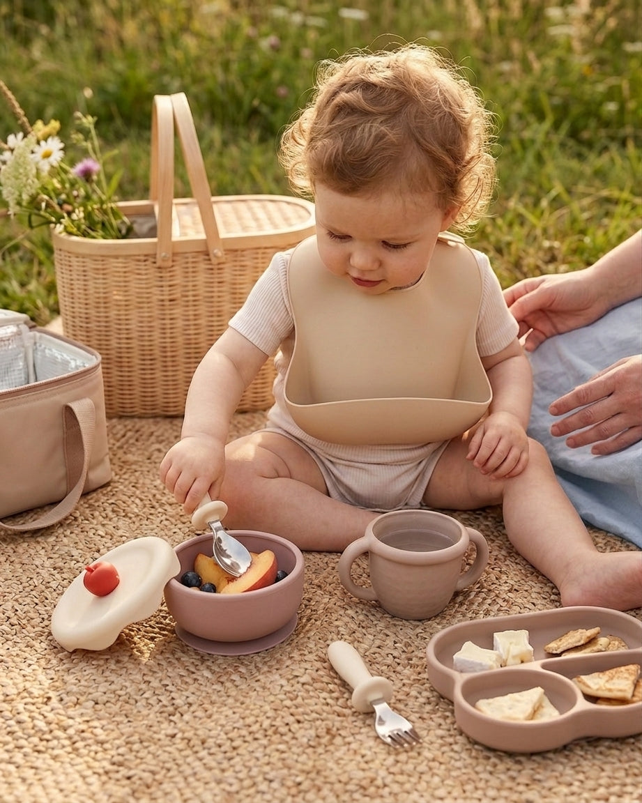 Silicone Baby Fork & Spoon Set – Vanilla