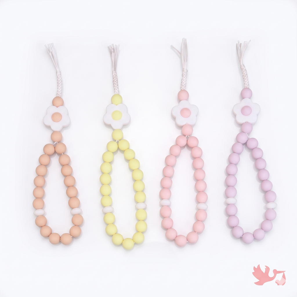 Daisy Silicone Misbah, Muslim baby prayer beads teether, by Mommy's Charms