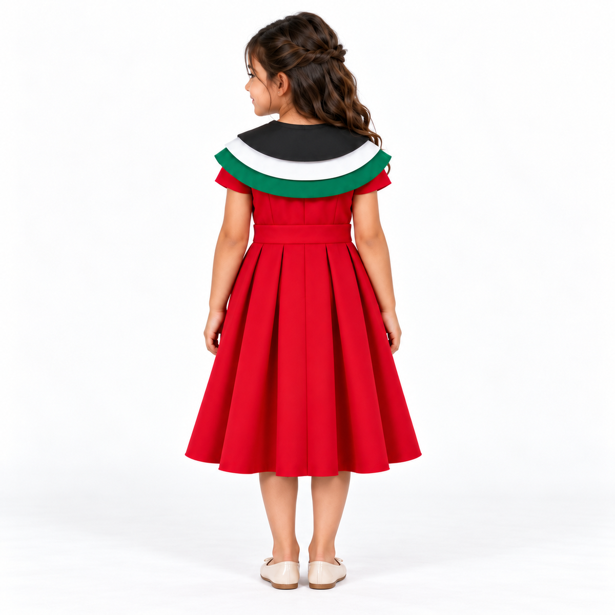 UAE National Day Emirati Pride Cape Dress – Two-Piece Celebration Set