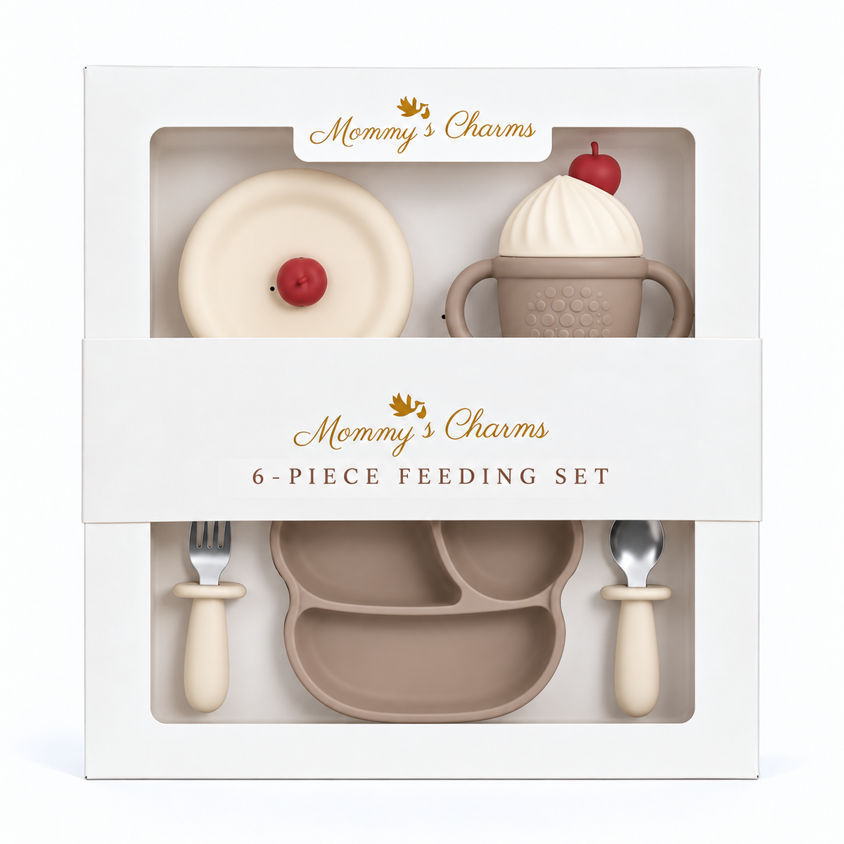 Ice Cream Silicone Baby Feeding Set – 6-Piece Mealtime Set