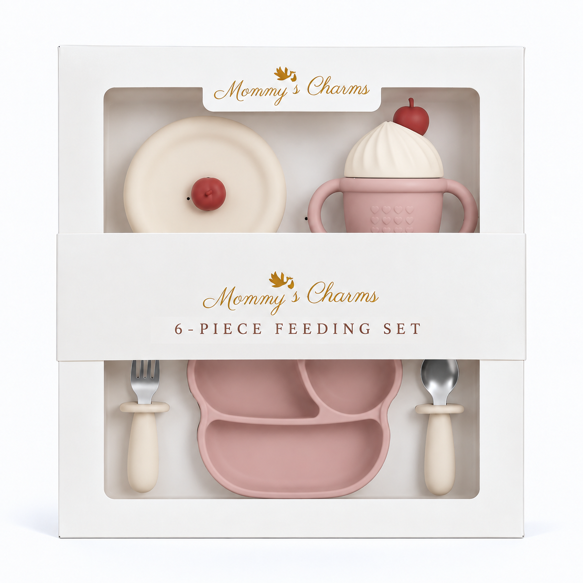 Ice Cream Silicone Baby Feeding Set – 6-Piece Mealtime Set
