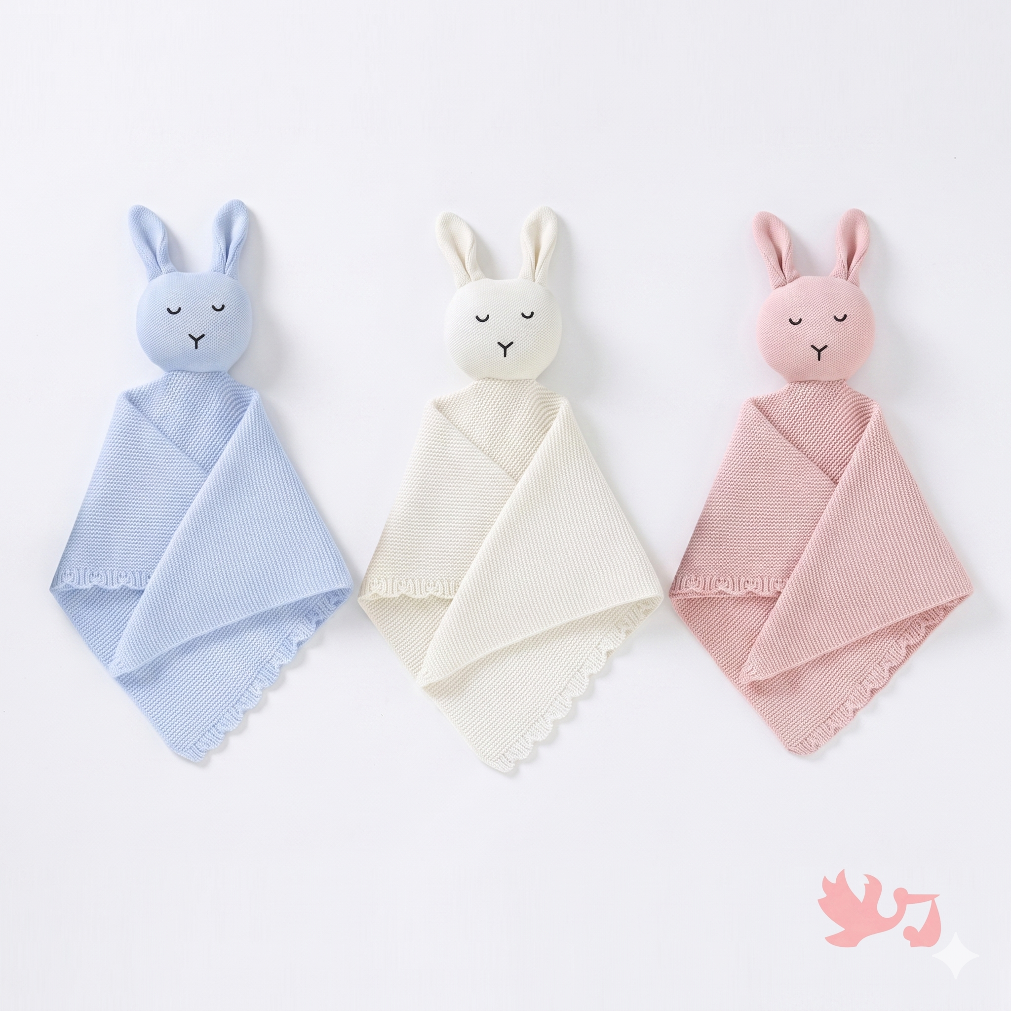 Personalized Bunny Knit Comforter, embroidered baby soft toy, by Mommy's Charms