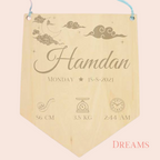 Personalized Baby Announcement Board – Newborn Name Sign