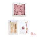 Personalized Baby Essentials Set – Hair Brush, Pacifier & Blanket Gift - baby shower gift bundle by Mommy's Charms