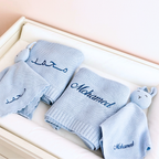 Personalized Baby Blanket & Bunny Comforter Set – Embroidered Name Soft Blanket - embroidered baby blanket by Mommy's Charms