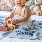 Personalized Baby Blanket & Bunny Comforter Set – Embroidered Name Soft Blanket - embroidered baby blanket by Mommy's Charms