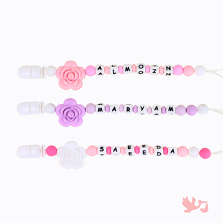 Personalized Pacifier Clip in Cherry Blossom design by Mommy's Charms