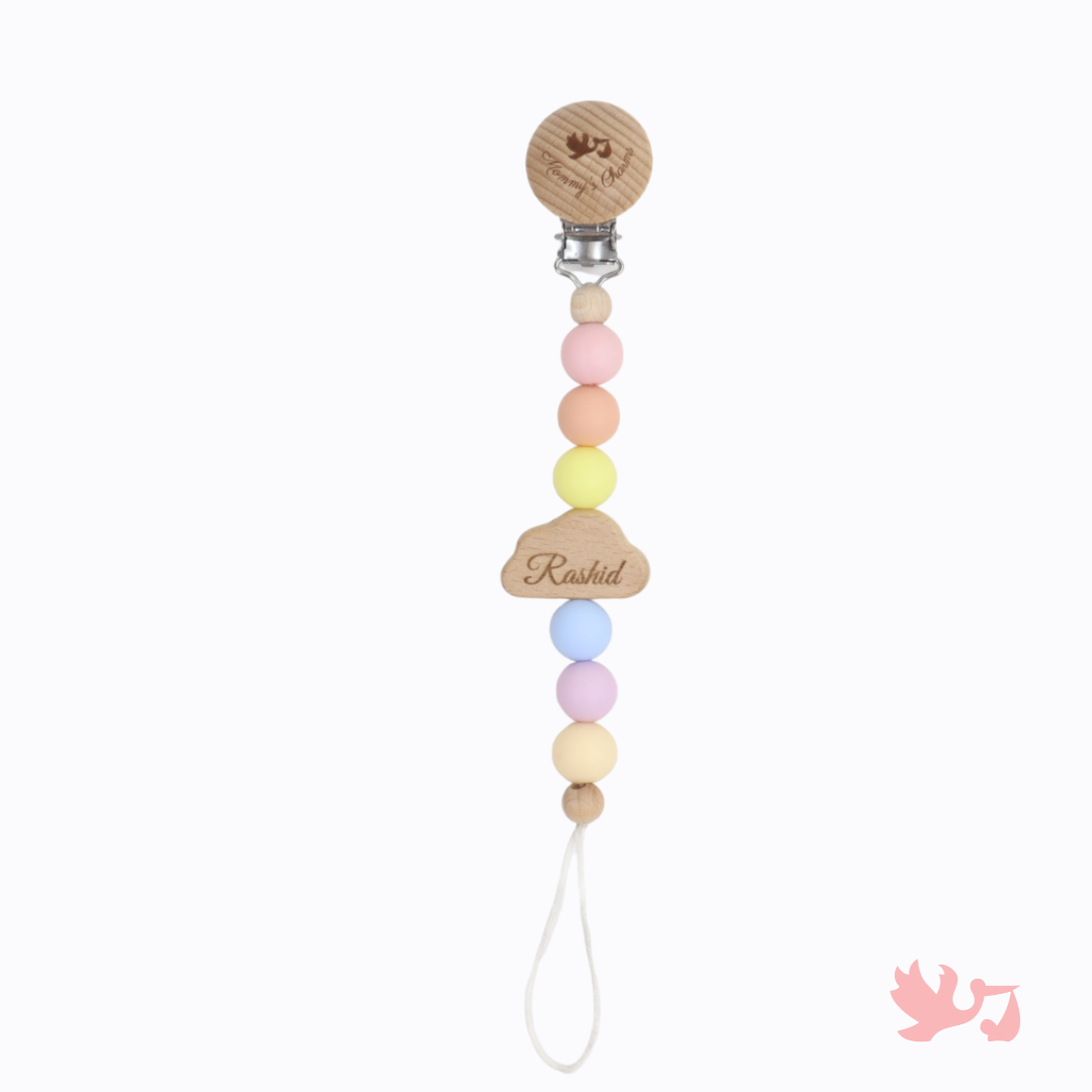 Personalized Pacifier Clip – Cloudy Dreams