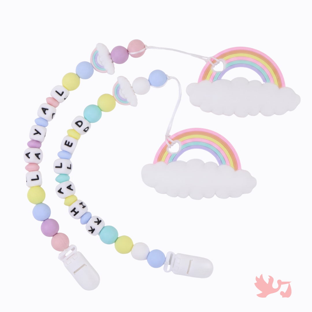 Cotton Cloud Teething Set with silicone teether and clip by Mommy's Charms