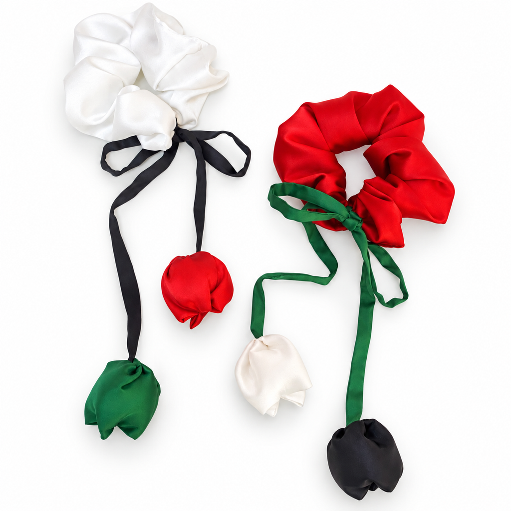 UAE National Day Tulip Satin Scrunchie – Baby Girl Hair Accessory