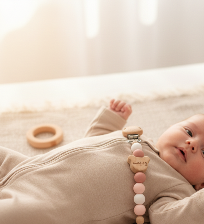 Personalized Pacifier Clip – Teddy Bear