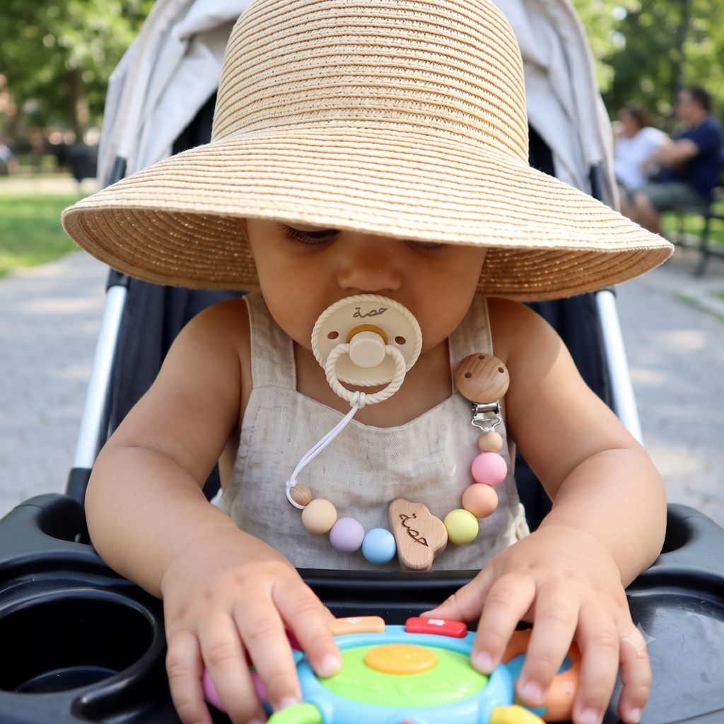 Personalized Pacifier Clip & FRIGG Set – Cloudy Dreams