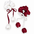 Qatar National Day Tulip Scrunchie – Maroon & White Hair Tie