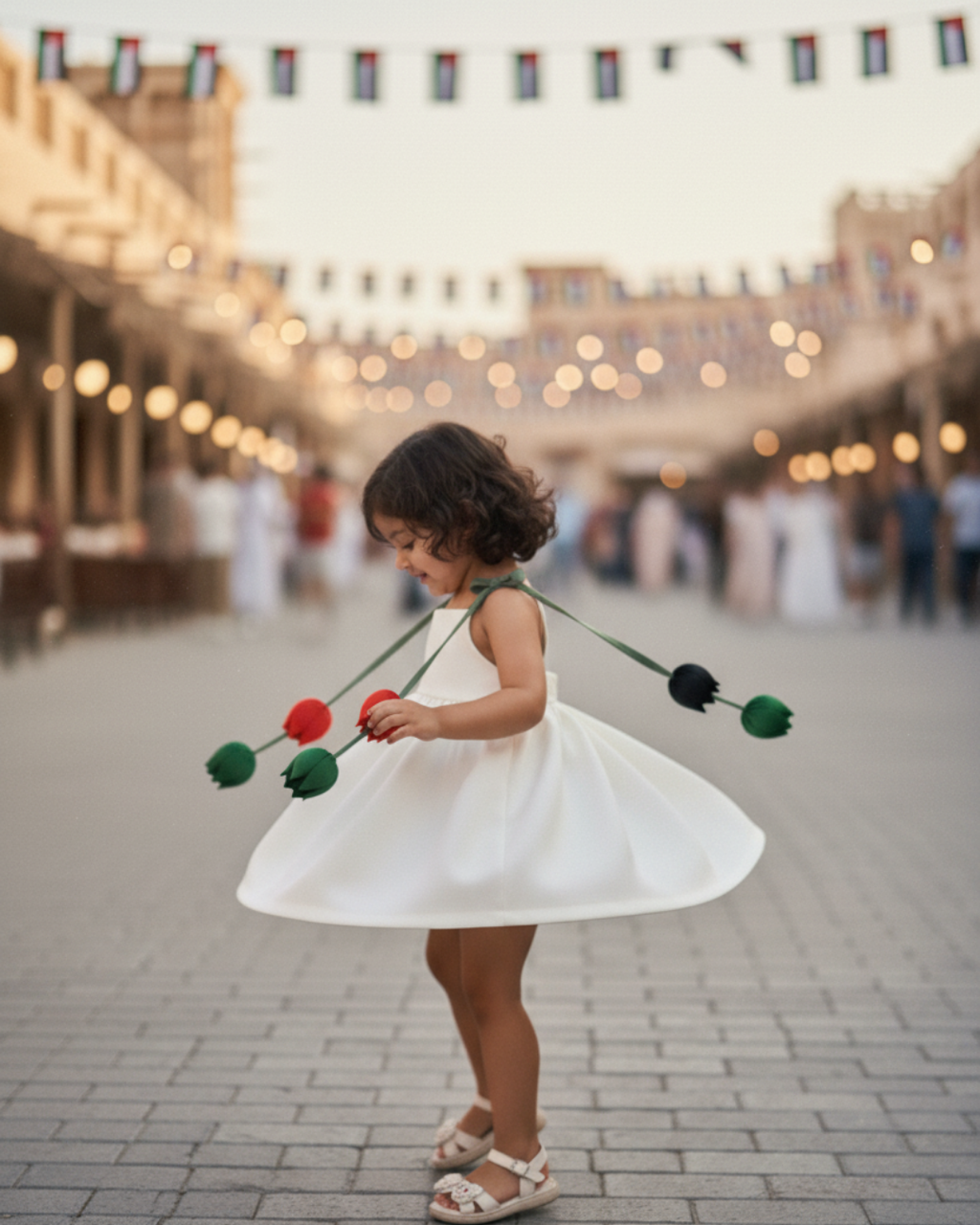 UAE National Day Tulip Charm Dress – Hanging Tulip Celebration Outfit