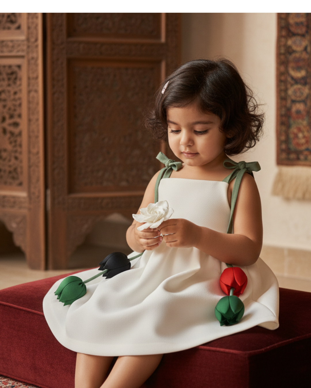 UAE National Day Tulip Charm Dress – Hanging Tulip Celebration Outfit