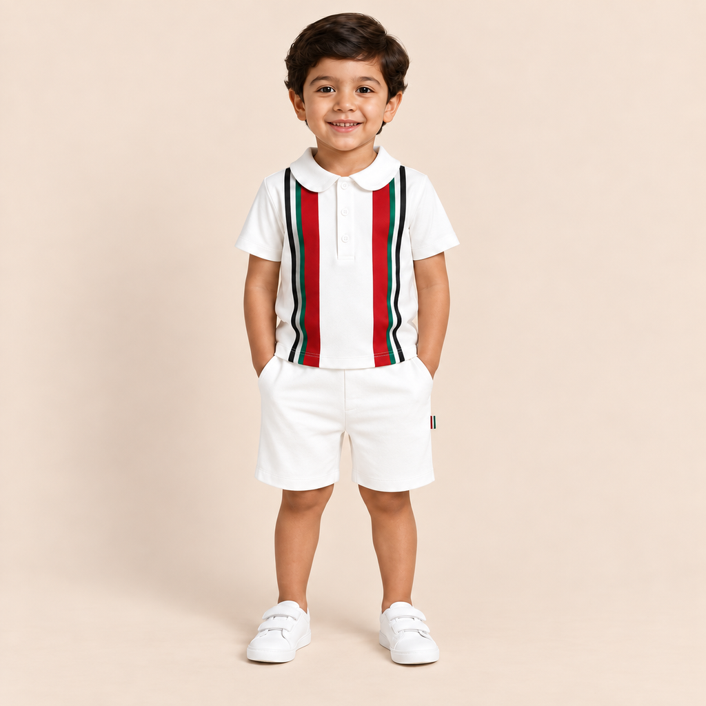 UAE National Day Little Emirati Shirt & Shorts – Boys’ Two-Piece Set